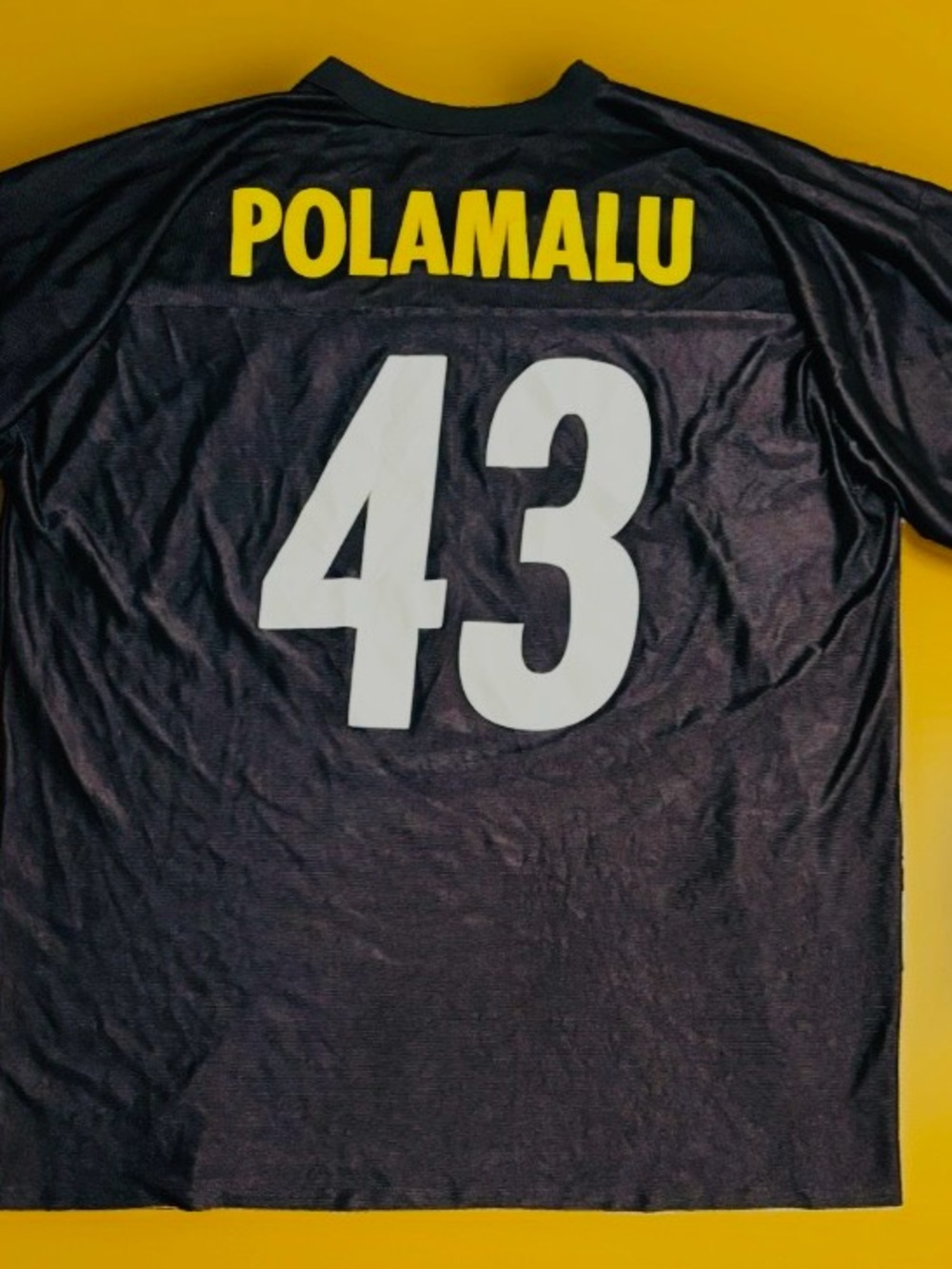 NFL Polamalu #43 Black Jersey with Yellow Name and White Number